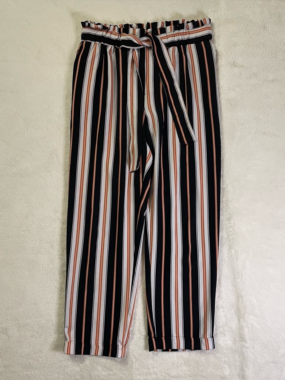Joe B. Multi Color Pinstripe Wide Leg Pants size L